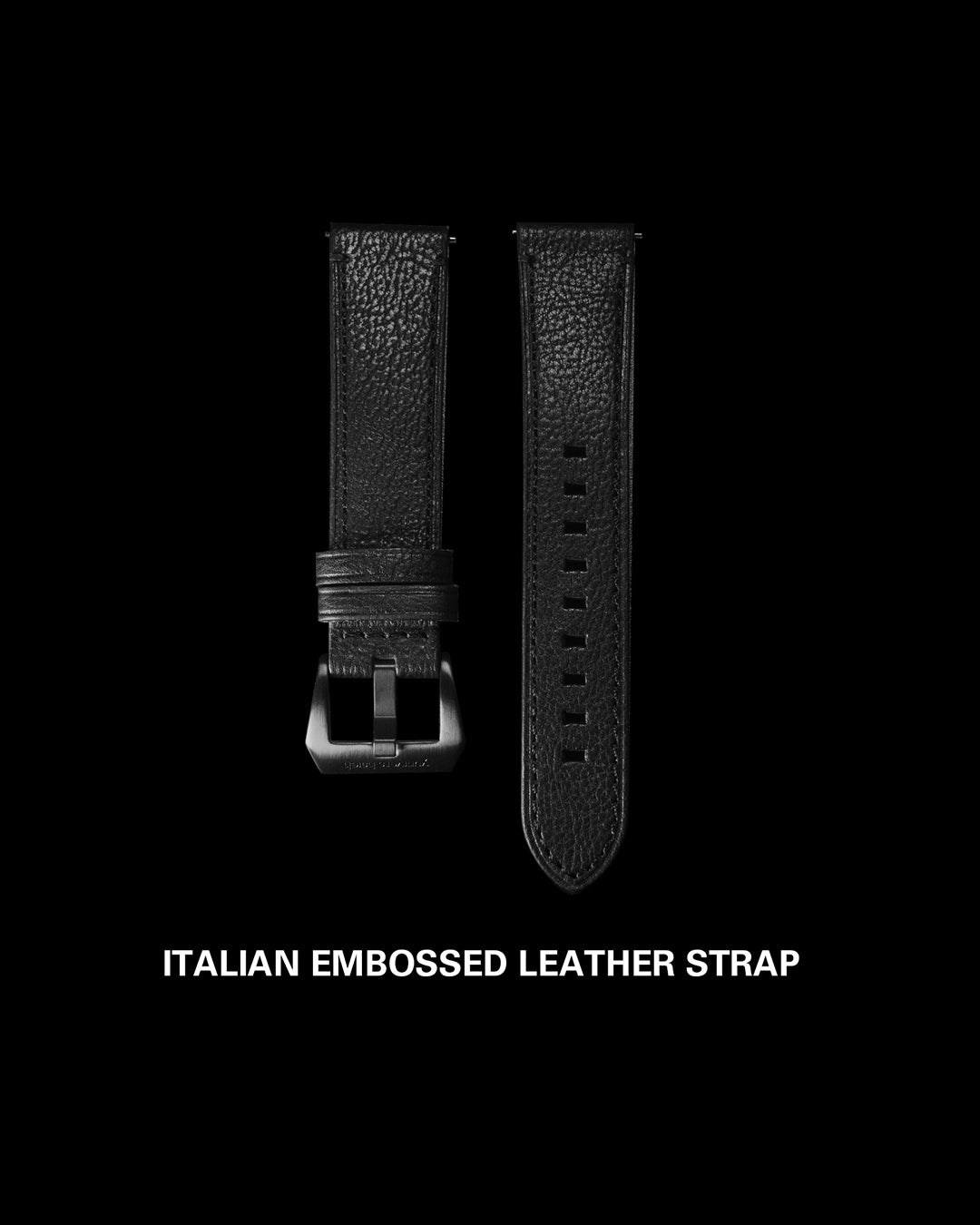 BLACK｜ITALIAN EMBOSSED LEATHER STRAP｜STRAP SERIES